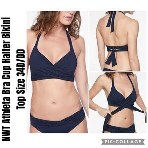 Athleta Bra Cup Halter Bikini Top Size 34D/DD